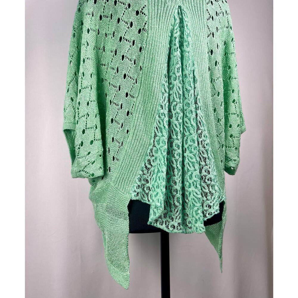 The Cue Cher Qu Mint Green Open Knit Cardigan Size M​ - Picture 5 of 8